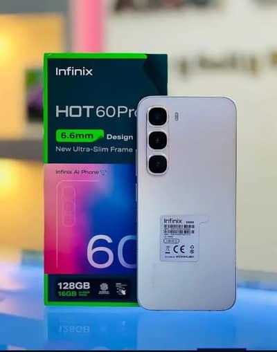 Hot 60 Pro 8+8/128gb with box original charger  5 month wrnty