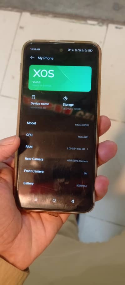 Infinix Hot 50i (6/128) only original charger sath hai bs