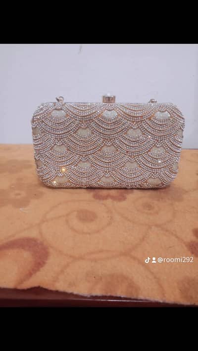 Charming Golden Crystal Party Clutch Bag for Women