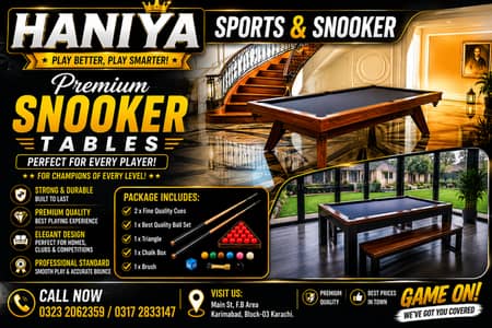 Snooker Table New & Used Available | Snooker Carpet Fittng/Rasson/Cue