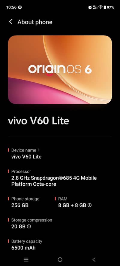 Vivo V60 Lite 8+8/256 PTA Approved | 10/10 | 6500mAh | 90W | Box