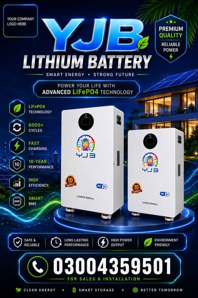 YJB lithium battery/hyner /absen/goodwe/soluna/6000cycle/5kw/10kw/16k