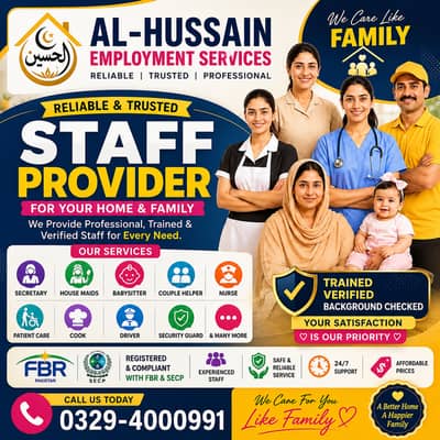 Maids / House Maids / cook / House chef / Baby Sitter maid available