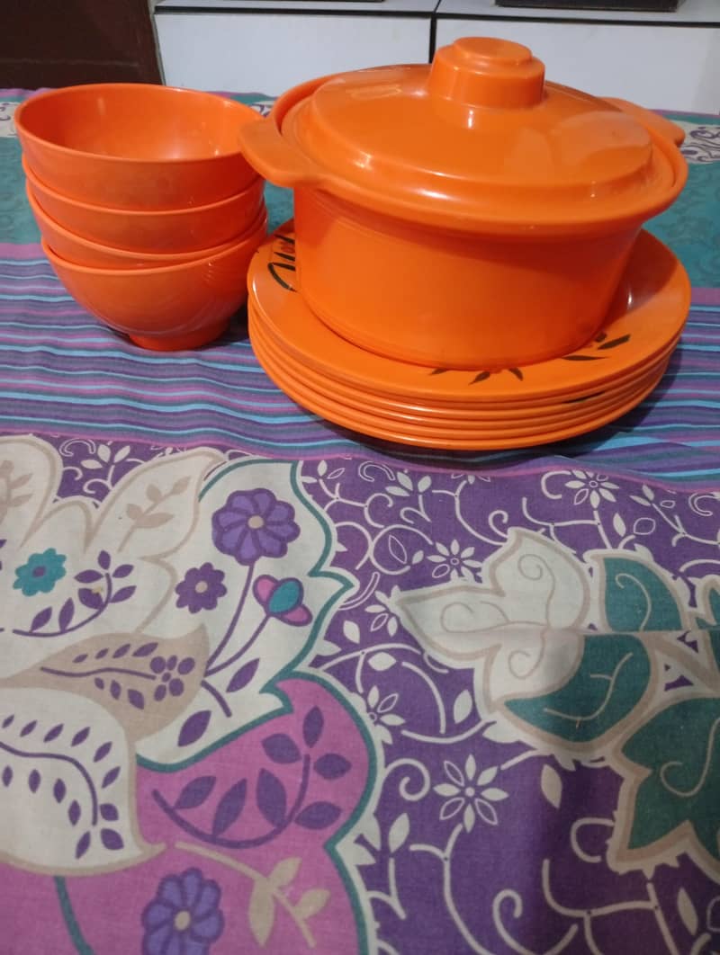 ak small orange dinner set 3