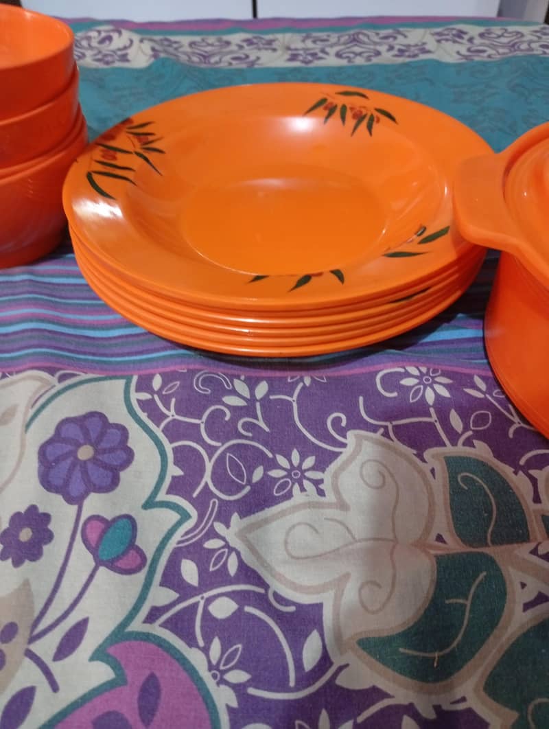 ak small orange dinner set 5