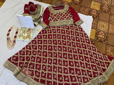 Bridal Lehnga with jewelry