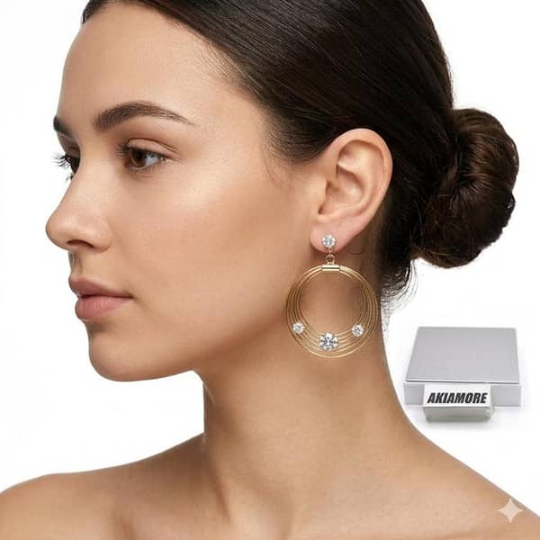 2021 Vintage Flower Geometric Earrings for Women - Drop Earrings in Gold Color, Fashion Jewelry, Ideal for Parties and Gifts