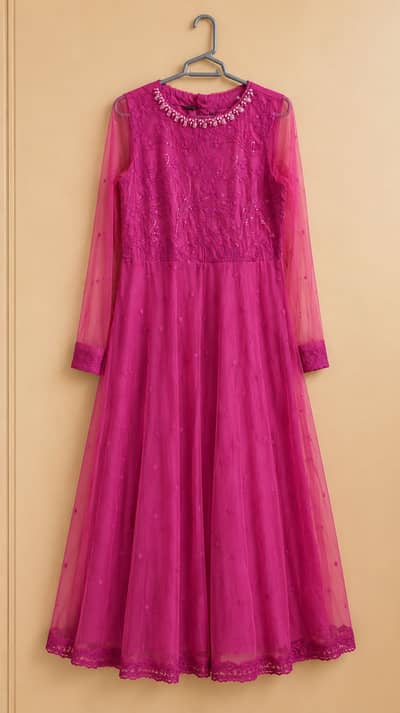 SAPPHIRE MAXI BARBIE COLOR WOMEN WEAR LONG DRESS