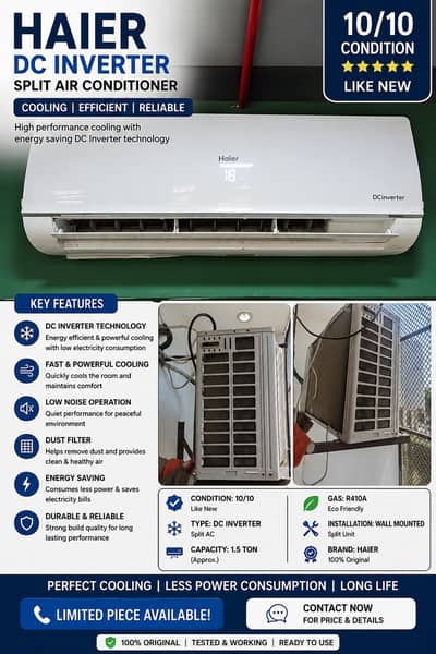 Haier DC Inverter AC | 1.5 Ton | Split AC | Energy Saving | Powerful
