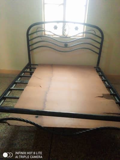 Iron bed and wardrobe