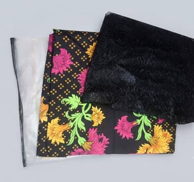 3 Piece Printed Suit with Elegant Net Dupatta