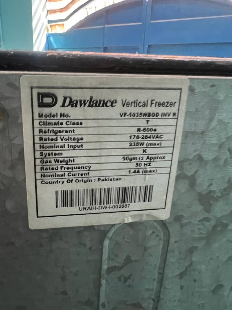 Dawlance vertical freezer 5