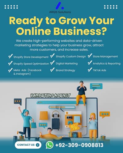 Shopify Website & Digital Marketing Services | ARQS Solutions