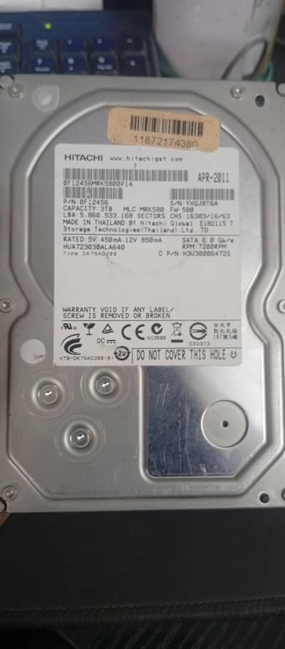 3TB (3000 GB) HDD for sell 100% Health