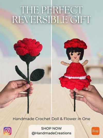 Reversible Doll handmade with Crochet
