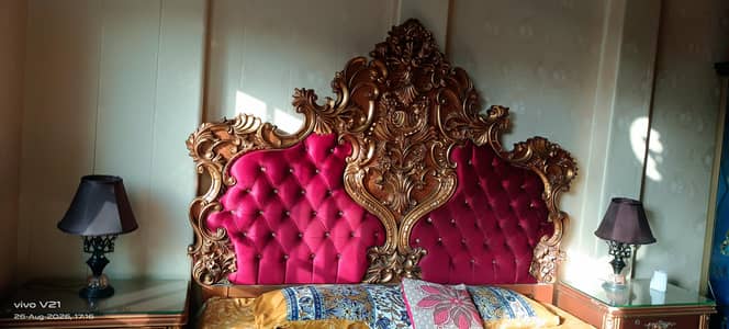 king size bed set with dewan sofa with 2 room chairs