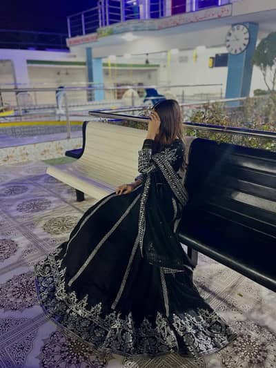 Lehangah black silver