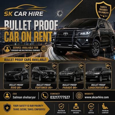 Bullet Proof Car Rental Service in Lahore - All Luxury Cars Available