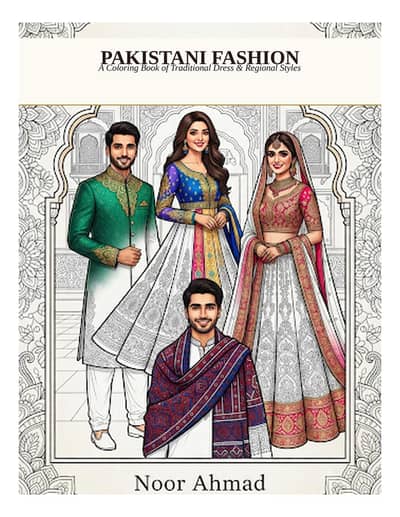 Pakistani Fashion Coloring Book for Kids | 30+ Cultural Dresses