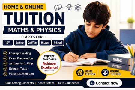 Online Math & Physics Tutor | Class 9th to 12th | O & A Level