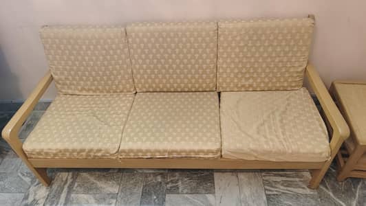 Five Seater wooden Sofa One Double Bed With Molty cool gel mattress