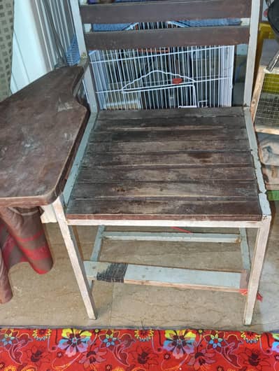 study chair solid wood and iron frame