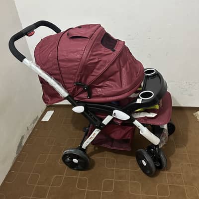 Imported Baby Stroller, Model-HT300 for Newborn Baby, Maroon