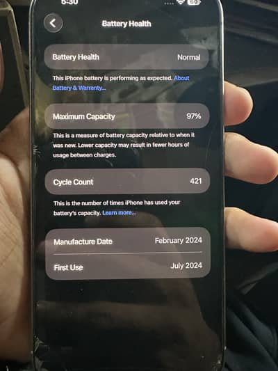 Apple iPhone 15 Pro Max 97% battery 256gb