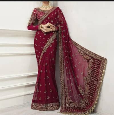 saree maroon and black collection bridal wear party indian Pakistani s
