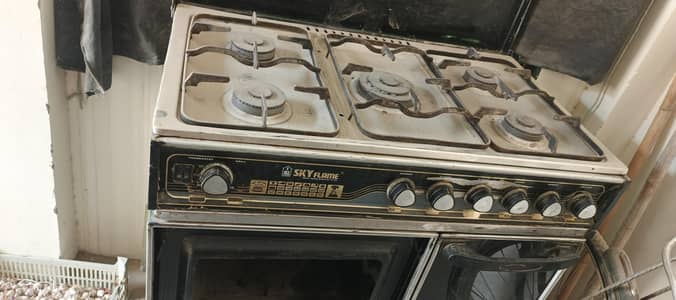 Sky Flame Gas Stove with Large Oven and Side Compartment - Used