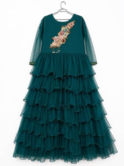 Elegant Net Long Maxi/Frock with Attached Cancan
