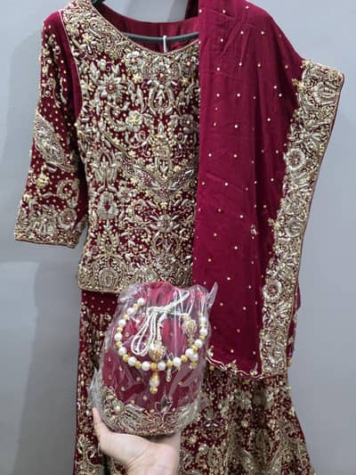 Premium Maroon Bridal Lehenga | Heavy Embroidered Wedding Dress