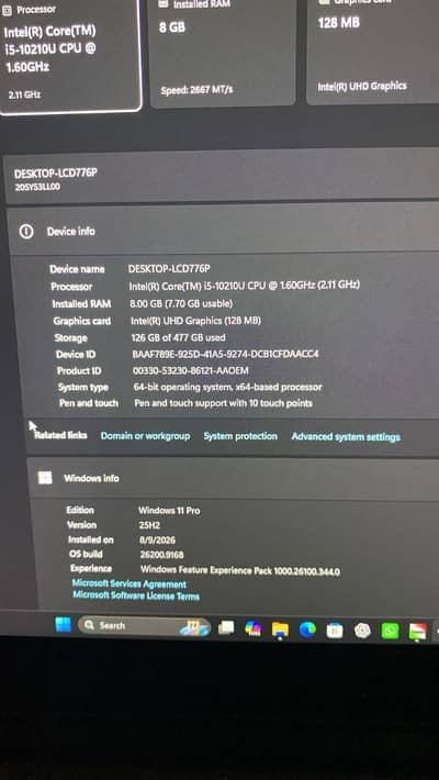 Lenovo 20SY3LL00 2 in 1 360 Touch + pen support