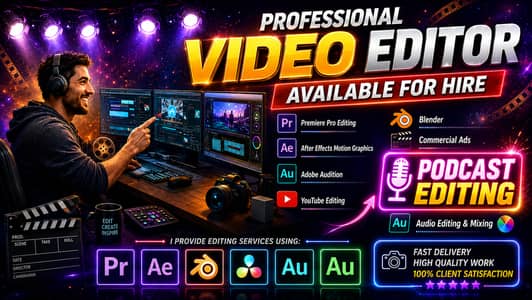 Professional Video Editor | Premiere Pro, After Effects, Blender