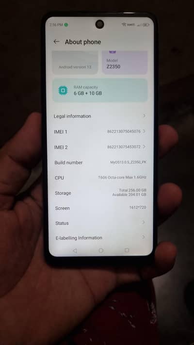 nubia 16/256 condition 10 by 8 PTA proof plz call