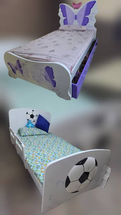 Boy and Girl bed set with mattress and drawer