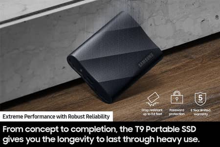 Samsung T9 Portable SSD 4TB USB 3.2 Gen 2x2 Up To 2,000MB/s External