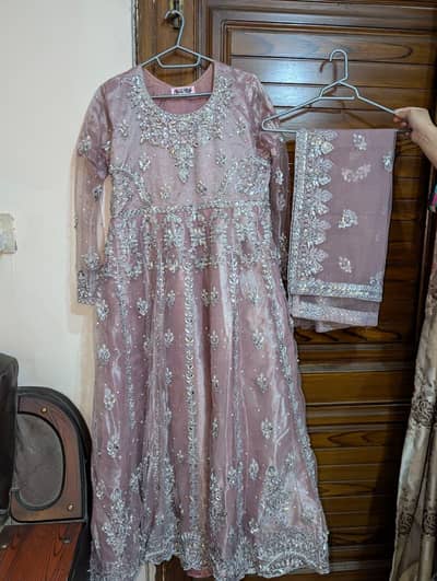 Frock Maxi Lavender embroidery  standard size One time used