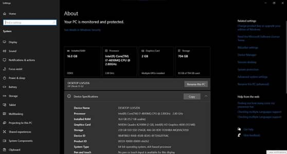 Hp Zbook 15g2 i7 4th generation