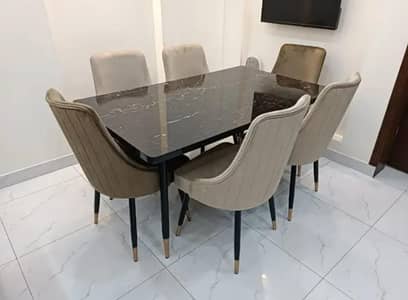 six seater dining table ser/restaurant furniture/luxury dining chairs