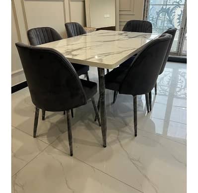 six seater dining table ser/restaurant furniture/luxury dining chairs