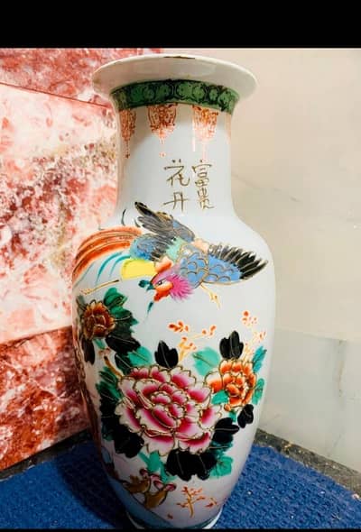 ​Antique Chinese Porcelain Vase | Hand Painted Floral & Bird Design