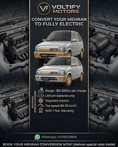 Convert Mehran, Cultus, Alto to fully Electric