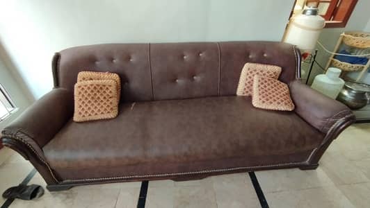 7-Seater Leather Sofa Set for Sale