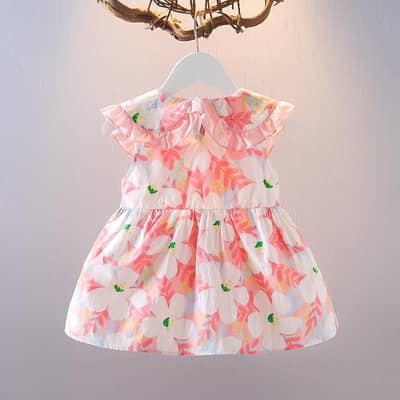 Little Girl Floral Dress with Daisy Bag For summer