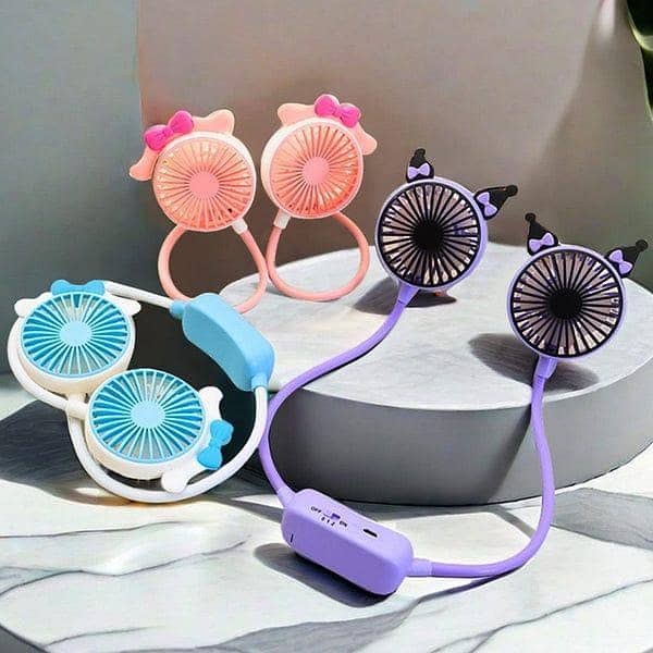 Portable Neck Fan Rechargeable USB Mini Fan Wearable Hands Free Neckband Fan 360° Flexible 3 Speed Personal Cooling Fan Quiet Desk Fan for Workout Work Travel