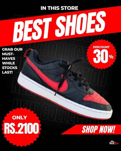 Nike Court Borough Low 2 — Black/Red. Free Cash on delivery available