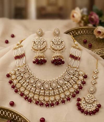 Bridal Kundan Jewellery Set | Indian Kundan Necklace Set | Wedding