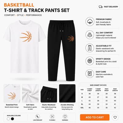 Men's trousers and t-shirts