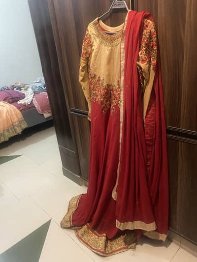 Full length long embroidery frok